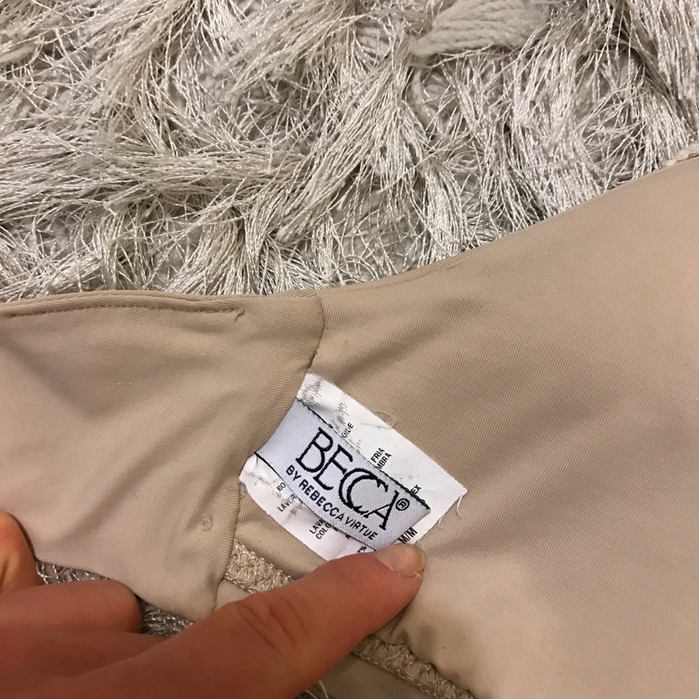 Becca Rebecca Virtue Nude Crochet Boho Bikini Top - Picture 6 of 8